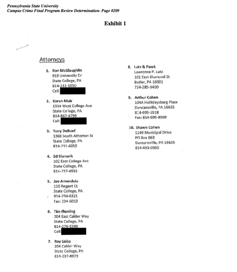 Illustration for article titled Here's The List of Defense Lawyers Penn State Handed Out To Its Football Players